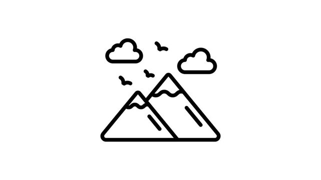Hike the heights, using animated vector icon of mountains, easy of download