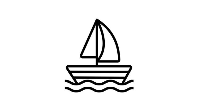 Set sail with our Sailing Boat animated vector icon, easy to use.