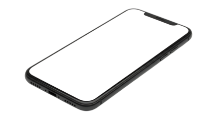 Sleek Smartphone: A modern smartphone showcases its minimalist design with a clean, blank screen, ready for applications and connections. 