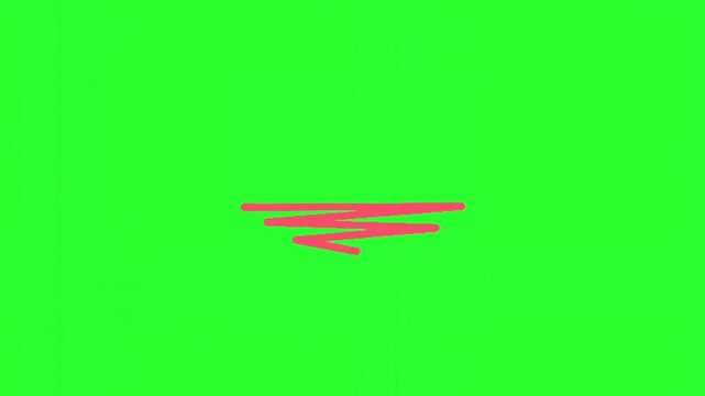 Green Screen Animated Pink Scribble Line for text underlining, dynamic borders, or a sketchy highlight effect.
