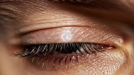 Futuristic Bionic Eye with a Glowing Holographic HUD Interface Scanning and Analyzing Digital Data. - Powered by Adobe