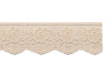 Floral lace trim creating vintage decorative border