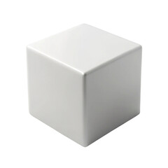 Fototapeta premium White Cube on Transparent Background on transparent background 
