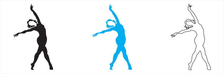 Girl dancer vector icon. Vector illustration . isolated on white background. EPS10