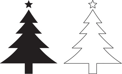 Fototapeta premium christmas tree set, christmas tree vector, christmas tree vector illustration, christmas, tree, winter, xmas, december, celebration, forest, year, season, symbol, nature, pine, illustration, decoratio