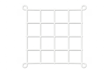 White grid pattern forming square mesh with loops