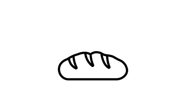 Loaf bread animated icon design, baguette bread vector in trendy style