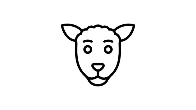 Visually appealing animated icon of sheep in trendy style, customizable design