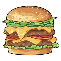 Cartoon Fast Food Burger