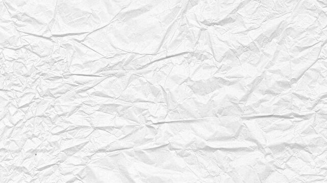 crumple texture White paper background looping 4k