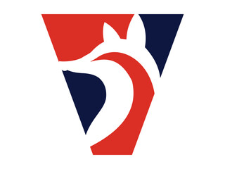 Initial Letter V Fox Icon Vector Illustration