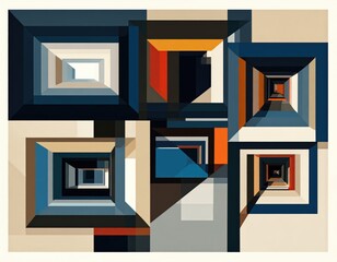 Tunnels of nested squares in cool and warm geometric planes