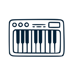 Midi keyboard electronic music instrument icon