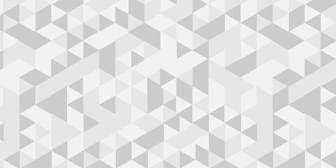 Geometric seamless Polygon mosaic triangle Background. Abstract digital grid light pattern business background. Geometric wall tile and metal diamond cube gray texture.