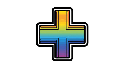 Fototapeta premium A Colorful and Abstract Representation of Inclusivity and Acceptance Symbolized by a Cross