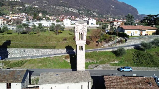 View of Comacina island from the village of Ossuccio on Lake Como
