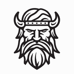 Simple Viking Warrior Logo Vector Isolated on White Background