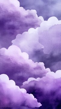 Serene lavender cumulus clouds, dreamscape aura, evoking mystical Matariki skies, ethereal tranquility, World Purple Day celebration