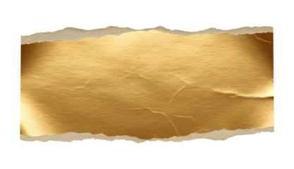 Torn Gold Foil Paper Texture Banner with Rough Edges