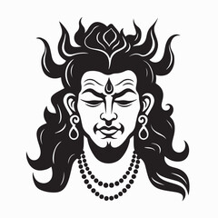 Ornamental Hindu Deity Vector Illustration on white background