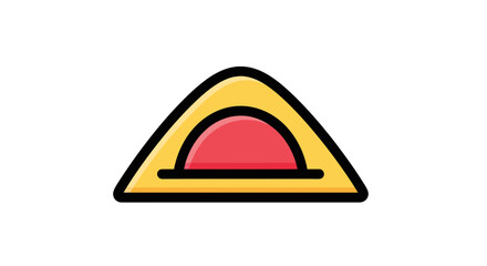 Abstract Geometric Illustration: A Colorful Triangle Design on White Background Composition