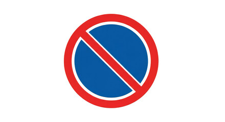No Parking Sign: A classic no parking road sign, featuring a red circle with a slash, over a blue circle, symbolizing restriction and regulation.