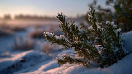 Frost-kissed heather whispers winter's solstice secrets, celebrating Yule's icy embrace amidst remote Nordic wilderness
