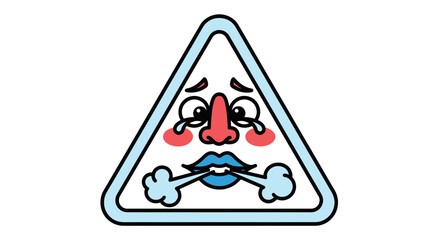 Animated Cartoon Illustration of an Upset Triangle with Expressive Eyes and Tears