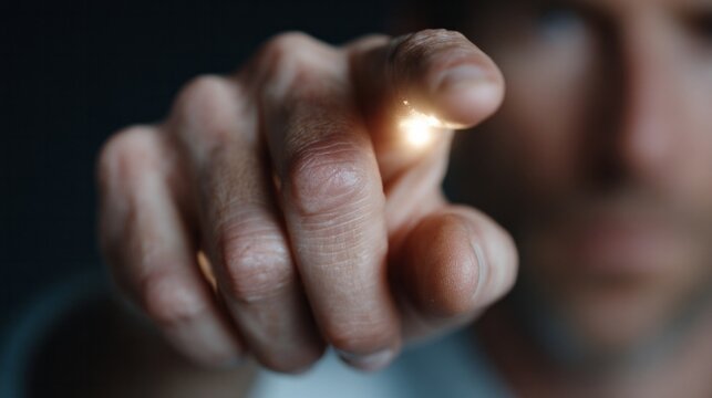 Ethereal glow flickers on a finger's touch, sparking digital transformation magic for International Programmer's Day and Cybersecurity Awareness Month