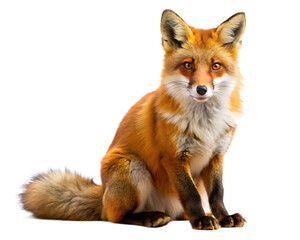 red fox vulpes isolated on white background, PNG. AI Generated