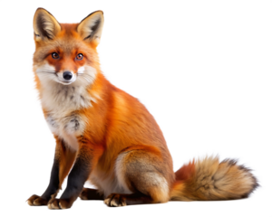 red fox vulpes isolated on white background, PNG. AI Generated