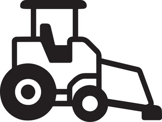 A simplified illustration of an agricultural tractor, a symbol of industrial farming and agricultural processes.