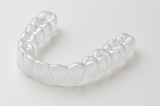 Clear dental retainer or mouthguard for teeth alignment and protection