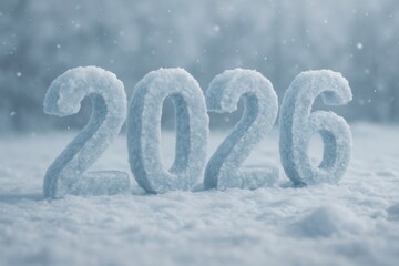 Snowy 2026 numbers standing in a frosty winter landscape representing a new year, season, and future challenges