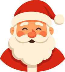 Smiling Santa Claus Face Portrait, Classic Christmas Holiday Character