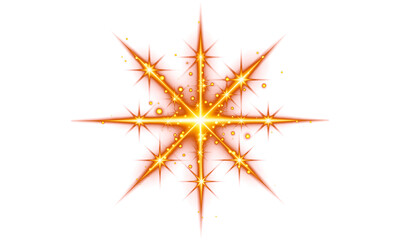 Vibrant Glowing Star Outline: Abstract Fiery Effect Logo, Golden Award Icon, or Magical Energy Burst Vector Illustration