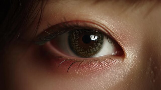 A mesmerizing close-up of a human eye, revealing intricate details of the iris and sclera, reflecting profound introspection and the captivating essence of visual perception