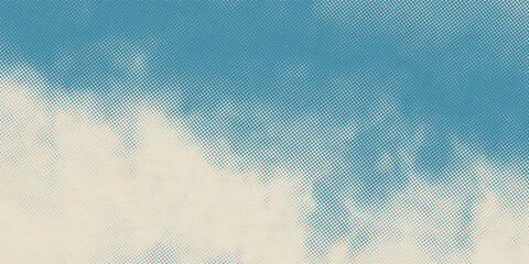 retro sky pattern on old paper background. raster vintage clouds