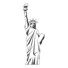 Statue of Liberty. Symbol of America. Silhouette of monument in New York.