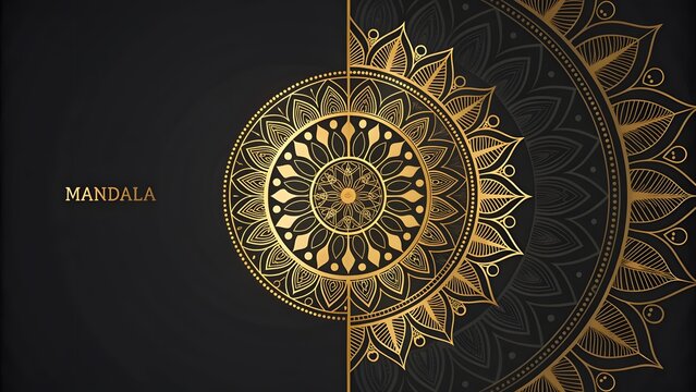 vintage background with golden ornament Mandela prestation.