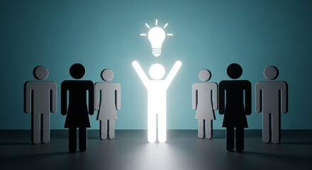 person holding light bulb in front of silhouettes