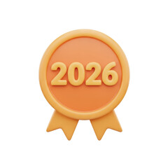 2026  New Year symbol on transparent background. 2026 YEAR. Design for decorating, background, wallpaper, illustration.