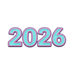 2026  New Year symbol on transparent background. 2026 YEAR. Design for decorating, background, wallpaper, illustration.