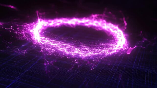 Dynamic bright energy ring portal abstract motion graphic footage