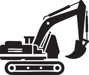 Excavator icon silhouette vector graphic