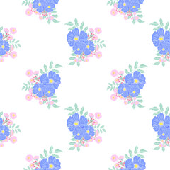 Flower vector seamless pattern illustration floral background 
