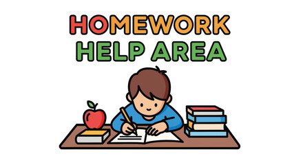 Young Student Engaged In Homework, Studying And Seeking Assistance In A Designated Space