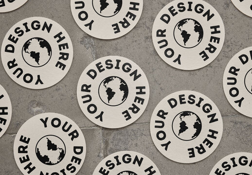 Mockup Of Multiple Customizable Round Coasters