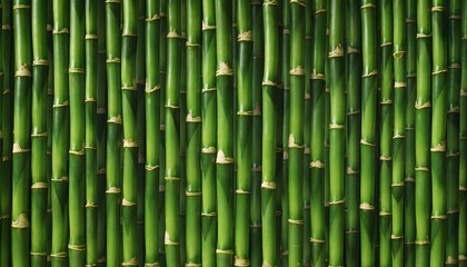 Obraz premium Lush green bamboo stalks forming a dense, natural texture, symbolizing growth and tranquility in a vibrant forest