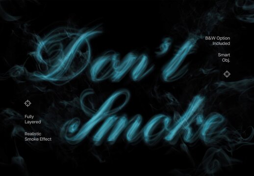 Smoke Text & Logo Effect Mockup